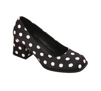 Women's Pumps, Playfully Designed in Polka Dot Look, Retro High Heels with Comfortable Block Heel, Feminine Heel Shoes for Parties and Weddings, Style M02 Black, 5 UK