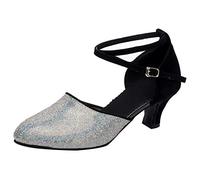 Women's Pumps with Straps - Dance Shoes Women's Closed - Buckle High Heels Latin Strappy Pumps Ankle Strap Elegant Evening Shoes Perfect for Weddings and Parties, black, 7 UK