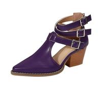 Women's Pumps with Straps, Dirndl Shoes for Oktoberfest, Elegant Costume Shoes, Wide Feet Heel Shoes with Heel, Comfortable Women's Shoes, High Heels, Ballerina Costumes, High Front Pumps, purple, 10