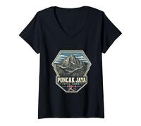 Women's Puncak Jaya 4884m Carstensz Pyramid Papua Climbing Summit V-Neck T-Shirt