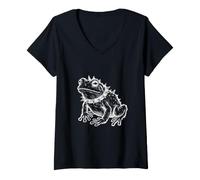Women's Punk Frog Grunge Rebel Frog Alternative Style V-Neck T-Shirt