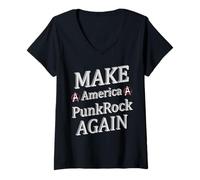 Women's Punk Rock America V-Neck T-Shirt