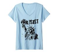 Womens Punk Rock Vive La Resistance Freedom Resistance Protest V-Neck T-Shirt