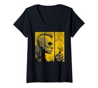Womens Punk Rocker Watching Butterfly V-Neck T-Shirt