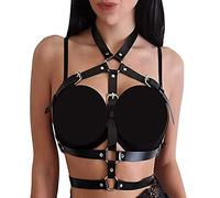 Women's Punk Waist Belt Body Chain Faux Leather Harness Adjustable with Buckles and O-Rings(LB23)