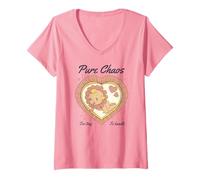 Women's Pure Chaos Too Tiny to Handle Baby Retro Vintage Kitsch Art V-Neck T-Shirt