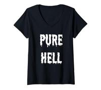 Womens Pure Hell Slogan V-Neck T-Shirt