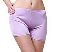 Women's Pure Silk Knit Boyshorts Under Panties 2301 [USS,Light Purple]