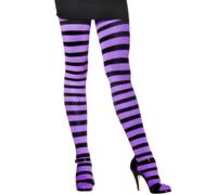 Women's purple and black striped tights