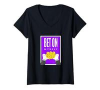 Women's Purple Color Bet On Myself-v2 Purple Graphic V-Neck T-Shirt