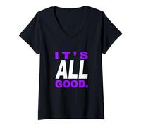 Womens Purple Color It's Good - All of It Purple Graphic V-Neck T-Shirt