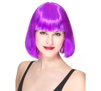 Women's purple mid-length bob wig