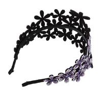 Women's Purple Rhinestone Flower Headband with Anti Slip Wide Fit | Bridal Party Hair Accessory, Plastic Frame with Sparkly Inlaid Detail, Comfortable for Women, Portable