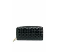 Womens Purse 2 Zipped Multi Compartment Credit Card Coin Money Wallet Clutch Bag (Black)