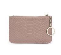 Women's Purse Ladies Leather Short Coin Purse Zip Mini Key Bag(Pink)