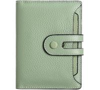 Women's Purse Short Leather Cowhide Money Clip Women's Buckle Zipper Coin Purse Card Bag