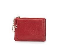 Women's Purse Women Leather Short Coin Pouch Mini Zip Purse(Red)