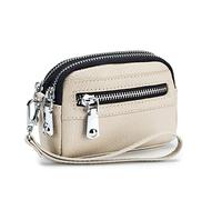 Women's Purse Women's Mini Bag Purse Double Zipper Coin(Milkshake White)