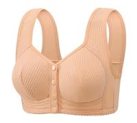 Women's Push up Bra Front Closure Everyday Bras Wireless Comfortable Seamless Underwire Soft Support Full Coverage Bras Non Padded Straps Support for Older Women Bigger Bust Yoga Sports