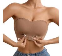 Women's push up bra, strapless bra, front closure, solid colour, chic and elegant, comfortable without slipping, beautiful, soft lingerie without streaks