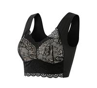 Womens Push Up Everyday Bras Comfortable Wireless Bralettes UK Sale Support Bras Comfort Lace Trim Wirefree Padded Bra UK Clearance Full Cup Seamless Full Coverage Non Wired Firm Control Bra