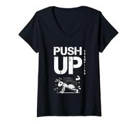 Women's Push Up Funny Ant Gym Workout Motivation V-Neck T-Shirt