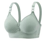 Women's Push Up Sports Bra High Impact Support Crop Top Brassiere Full Coverage Seamless Underwear Non Wired Soft Comfort Bras Adjustable Straps Figure Bras for Everyday Wear Green