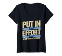 Womens Put in the Effort Motivational Entrepreneur Teacher Quote V-Neck T-Shirt