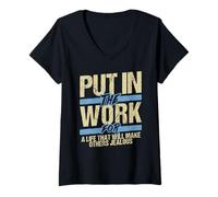 Womens Put In The Work Make Others Jealous Motivational Grind V-Neck T-Shirt