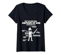 Womens put on the whole armor of god christian Ephesians 6:13 Jesus V-Neck T-Shirt