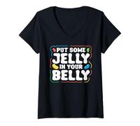 Womens Put Some Jelly in Your Belly - Jelly Bean Lover V-Neck T-Shirt
