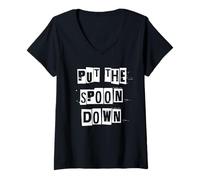 Women's Put The Spoon Down Funny Diet Advice V-Neck T-Shirt