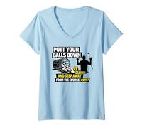 Women's Putt Your Balls Down Golfer Pun Step Away from The Course V-Neck T-Shirt