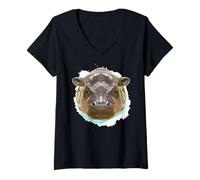 Women's Pygmy Hippo V-Neck T-Shirt