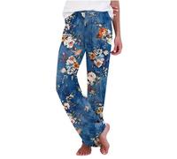 Womens Pyjama Bottoms Comfy Casual Pajama Trousers Cotton Fashion Print Ladies Pj Bottoms Lounge Pants with Pockets Ladies Y2K Pyjamas Sleep Pants Cute Casual Sleepwear Christmas Halloween