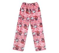 Womens Pyjama Bottoms, Flannel Pjs Pants for Women Anime Cartoon Super Soft Comfort Warm Fluffy Pyjamas Pants Cute Y2K Kawaii Casual Home Lounge Trousers Pj Sleeping Pajamas Bottoms for Autumn Winter