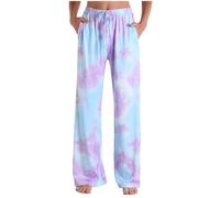 Women's Pyjama Bottoms Floral Printed Pajamas Pants Wide Legs Sleeping Lounge Trouser with Pockets Y2K Matching Pjs Pants Sleepwear Nightwear Ladies Cotton Loungewear Trousers for All Seasons