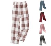 Women's Pyjama Bottoms, Fluffy Sleepwear, Long Flannel Cotton Checked Pyjama Bottoms, Fleece Pyjama Bottoms, Fluffy Sleep Pants, Wide Leg Flannel Pants, Warm Cuddly Pants, Baggy Home Pants, Straight