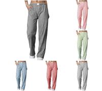 Women's Pyjama Bottoms Soft Cotton Sleep Pants Comfy Printed Lounge Pant Ladies Drawstring Wide Leg Pants with Pockets Sleepwear Pj Bottoms Casual Flowy Trousers Pajamas Pant Homewear Loungewear