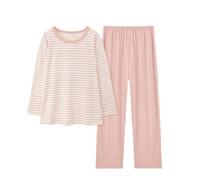 Women's Pyjama Set Round Neck Soft Sleepwear Long Sleeves 2 Piece Lounge Set for Women Long Sleeve Tops and Pants Loungewear Soft Cotton Pyjamas Set Nightwear Pyjamas Set 2 Piece Pj Sets Pink