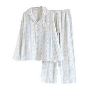 Women's Pyjama Set Summer Pyjamas Flower Sweet Wind Home Clothing Cardigan Pyjamas Spring and Summer Casual Long Sleeve Plus Size Suit Pyjamas For, blue, XL