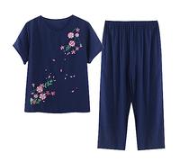 Womens Pyjama Set Super Soft Ladies Pyjamas Sets Stretch Fit Short Sleeves Pjs Loungewear Sleepwear Night Wear PJ’s Comfy Plus Size Nighwear Pj Sets XL-XXXXL