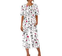 Women's Pyjama Sets Ladies Cropped Pyjamas Sets, Womens 2 Piece Cotton Pjs Sleepwear Outfits Loose Short Sleeve Pj Tops and Capri Pants Loungewear Set Homewear Nightwear for All Seasons