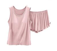 Women'S Pyjama Sets Vest And Shorts | Hidden Support Nightwear Pyjamas Fully Stiched-Womens Nightwear Short Set Ruffles Womens Loungewear Sets Sexy Nightwear For Women Plus Size Ladies 2 Pieces