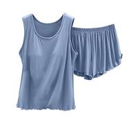 Women'S Pyjama Sets Vest And Shorts | Hidden Support Nightwear Pyjamas Fully Stiched-Womens Nightwear Short Set Ruffles Womens Loungewear Sets Sexy Nightwear For Women Plus Size Ladies 2 Pieces