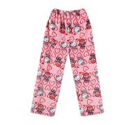 Womens Pyjamas Bottoms - Flannel Pjs Bottoms for Women Long Cute Anime Cartoon Super Soft Comfy Warm Fluffy Pajamas Y2K Kawaii Casual Home Lounge Trousers Pj Sleepwear Pyjama Pants for Autumn Winter