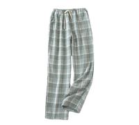 Women's Pyjamas Casual Bottoms Lounge Pants Printed Plaid Checkered Pants Elastic Drawstring Comfy Casual Baggy Trousers for Daily Work Mint Green