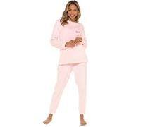 Womens Pyjamas Pjs Warm Cosy soft Fleece Nightwear LoungeWear Comfort Fit Shimmer Fleece Twosie (Pink, 20-22)