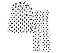 Women's Pyjamas Set for Women 2Pcs Underwear Women Autumn And Winter Long Sleeve Lapel Vest Suit Trousers Plus Size Service Nightwear Outfits (Silver, M)