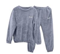Womens Pyjamas Set Long Sleeve Fleece Pajamas Sherpa Winter Warm Pjs Thickened Plush Loungewear Sleepwear Soft Comfy Teddy Nightwear Flannel Warm Cosy 2 Pieces Pjs Set Fluffy Top and Bottom Homewear
